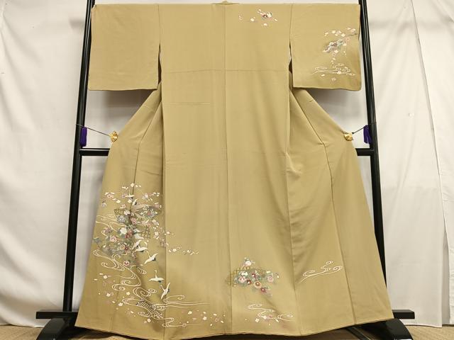 乐天商城 - 平和屋着物■訪問着　地紙花飛鶴文　暈し染め　金彩　正絹　逸品　AABF8592oa