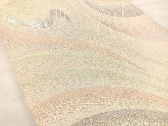 平和屋の平和屋着物◎六通柄袋帯 流水文 銀糸 正絹 逸品 BAAL7824cm｜アングル2