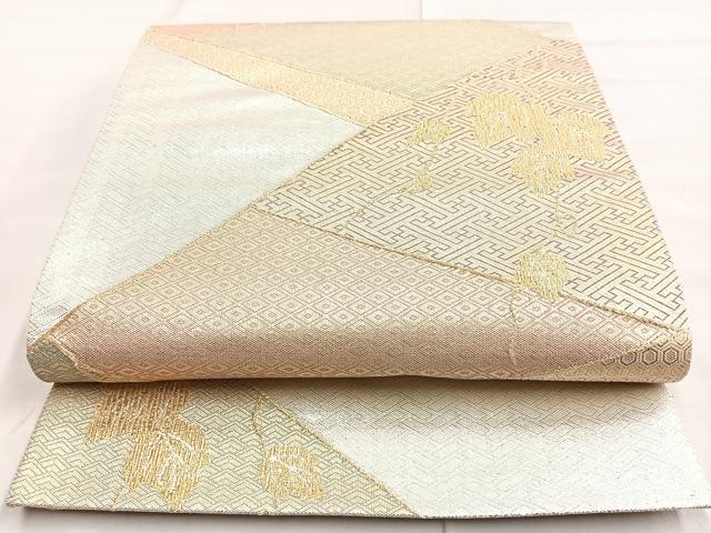 平和屋着物◎六通柄袋帯 蔦草文 金銀糸 正絹 逸品 BAAL7899cm
