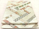 平和屋着物◎六通柄袋帯 吉祥文 金銀糸 正絹 逸品 BAAP2302if
