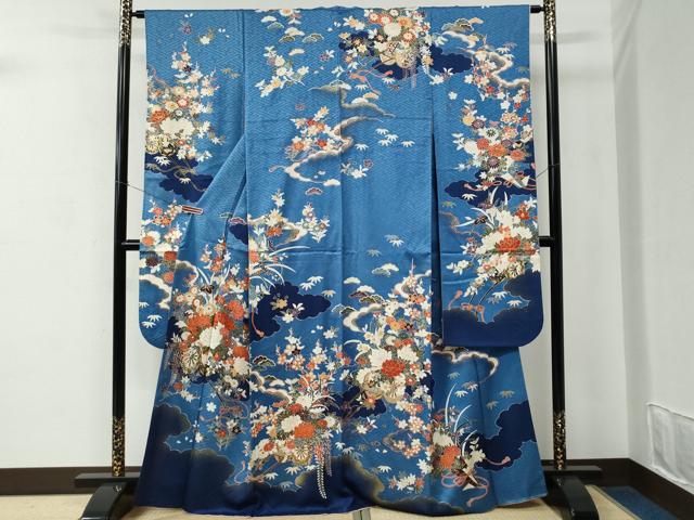 Rakuten - 平和屋着物●豪華振袖　雲取り牡丹花車文　金彩　正絹　逸品　CABC7167yc