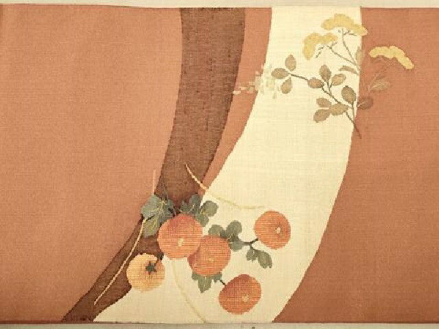 平和屋の平和屋着物◎太鼓柄袋帯 草花文 金糸 正絹 逸品 AABC1556dt｜アングル3
