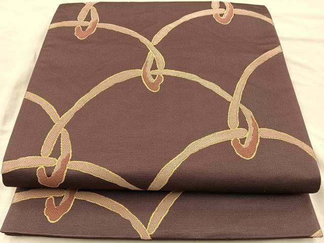 平和屋着物◎六通柄袋帯　唐織　王朝色襲　正絹　逸品　BAAQ9919cm