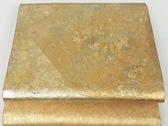 平和屋着物■六通太鼓柄袋帯　竹屋町刺繍　正倉院花文　金彩　逸品　rt2531