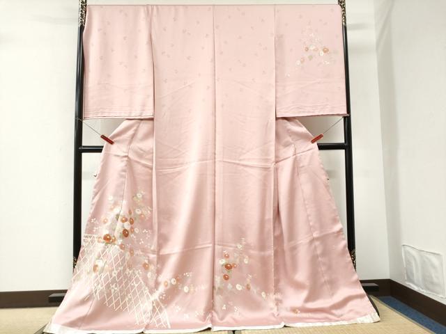平和屋着物●訪問着　籬枝花文　金彩　仮絵羽　正絹　逸品　未使用　CABI3294yc