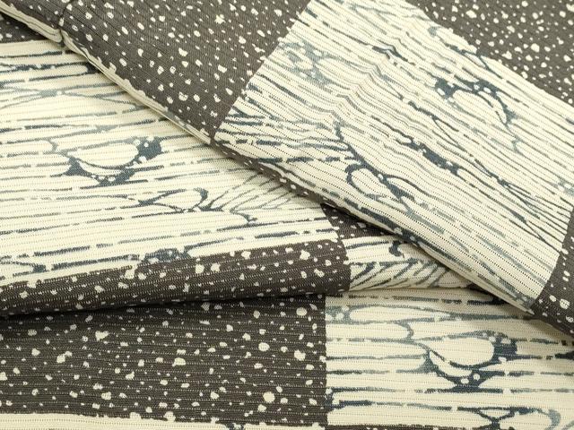 平和屋着物＊夏物　小紋　絽　市松立波文　逸品　CAAQ1225vpm