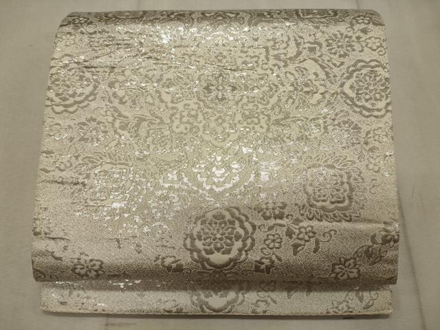平和屋着物◎六通柄袋帯 正倉院花文 プラチナ箔二重織 正絹 逸品 CAAT7859oy