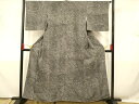 平和屋着物■上質な小紋 霞文 黒地 正絹 逸品 未使用 AAAT1445fw