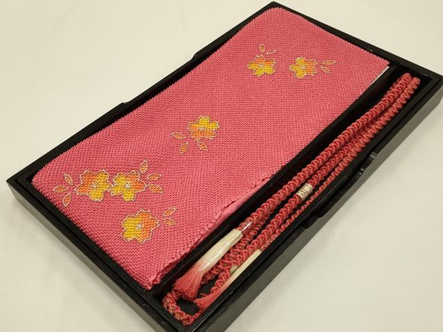 Other - 平和屋本店●和装小物　帯締め・帯揚げセット　振袖用　総絞り　金糸　金彩　撚り房　正絹　逸品　未使用　AABC2800ay