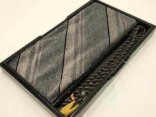 平和屋本店●和装小物　帯締め・帯揚げセット　振袖用　総絞り　斜縞　金糸　金彩　撚り房　逸品　AABC4..