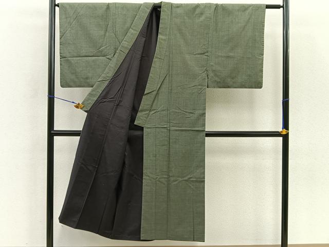 平和屋着物●男性　本場大島紬　アンサンブル　100亀甲　反端付き　正絹　逸品　BAAO9889me