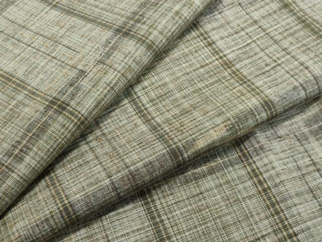 平和屋着物●上質な紬　格子　やまと誂製　正絹　逸品　DAAO2159ud(4)
