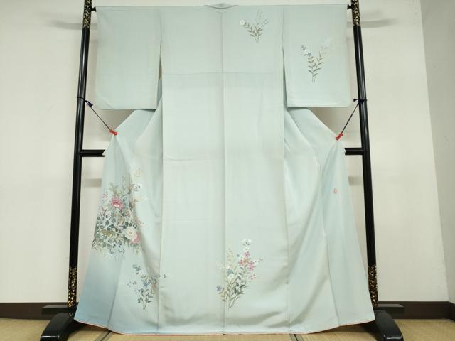 平和屋着物●本加賀友禅作家　金丸充夫　訪問着　草花文　暈し染め　正絹　逸品　DAAY5069ud(4)