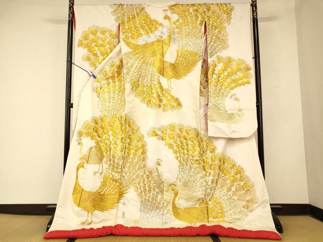 平和屋本店●色打掛 和装 婚礼 結婚式 花嫁 神社挙式 刺繍 孔雀文 金銀糸 逸品 AABM...