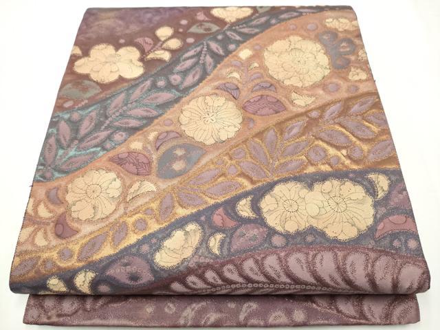 平和屋着物●太鼓柄袋帯　辻が花　金糸　引箔　正絹　逸品　CAAY2479hy