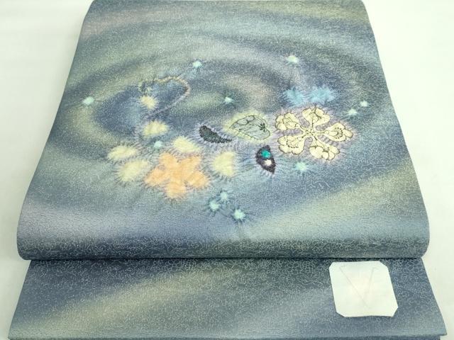 平和屋本店■極上　久保田一竹　幻の辻が花　太鼓柄袋帯　金通し地　上代102万　逸品　未使用　DZAA7492..