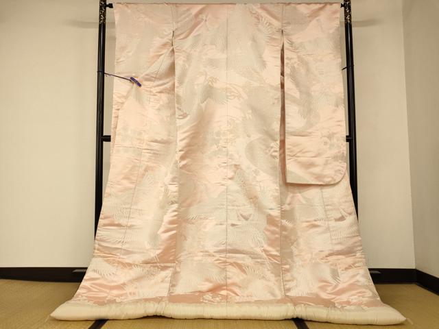 平和屋本店●色打掛 和装 婚礼 結婚式 花嫁 神社挙式 唐織 飛鶴流水七宝枝梅文 銀糸 逸品 AABM0872fw