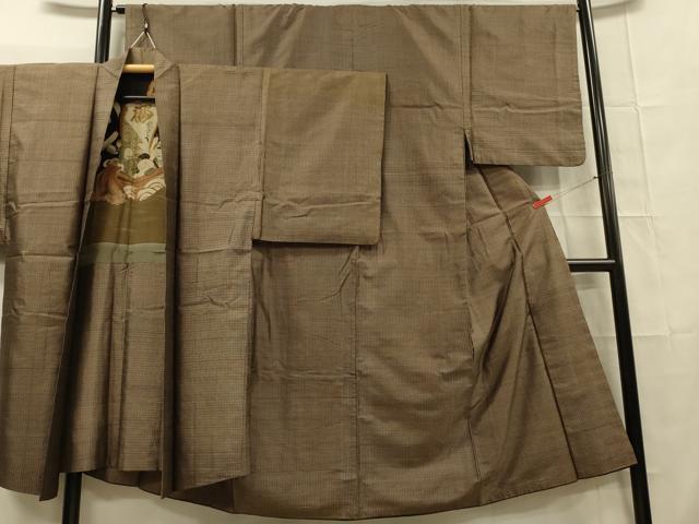 平和屋着物■男性 本場大島紬 アンサンブル 長羽織 絣文様 正絹 逸品 DAAP8455zy