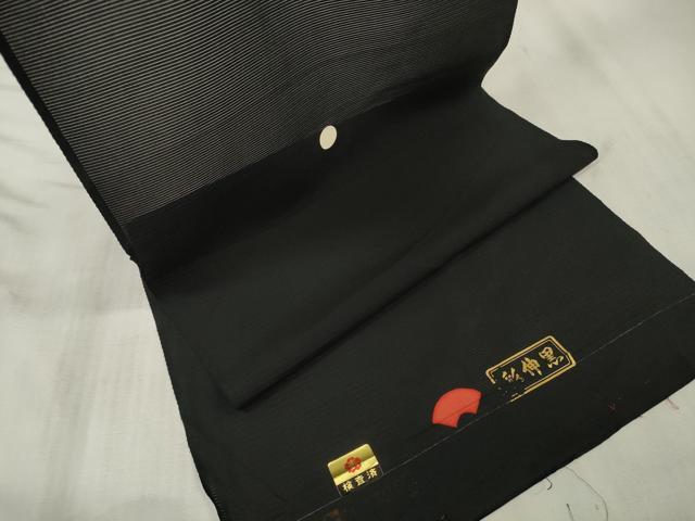 平和屋着物▼夏物　黒紋付　黒反物　着尺　絽　彩伸黒　逸品　未使用　DAAU7604zzz