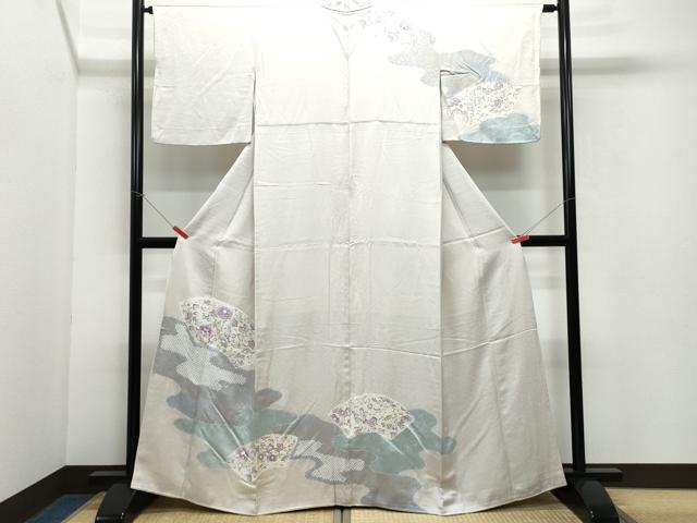 平和屋着物●訪問着　絞り　地紙辻が花　金銀彩　正絹　逸品　CAAV6698vf