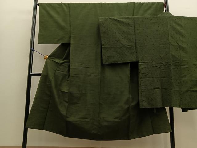 平和屋着物●男性 紬 アンサンブル 霞文 正絹 逸品 BAAQ6556ph