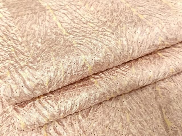 平和屋着物●名門　藤娘きぬたや・杢目絞り　小紋　正絹　逸品　AAAY1620npのサムネイル