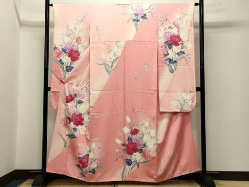 平和屋着物■豪華振袖 草花舞蝶文 暈し染め 銀彩 正絹 逸品 CAAN7703oy 平和屋着物■豪華振袖 草花舞蝶文 暈し染め 銀彩 正絹 逸品 CAAN7703oy