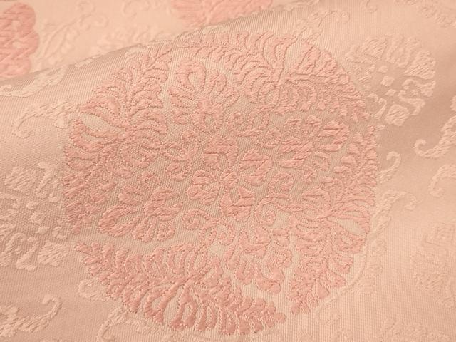 平和屋着物●六通柄袋帯　唐織　双鶴花蝶文　遠州茶色　正絹　逸品　未使用　CAAU5969ak