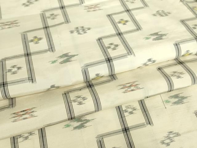 平和屋着物▽本場琉球絣　綿琉球　単衣　綿　逸品　AABF5661fy 平和屋着物▽弓浜絣 単衣 向かい鳥文 綿 逸品 DAAT1411tw : 平和屋