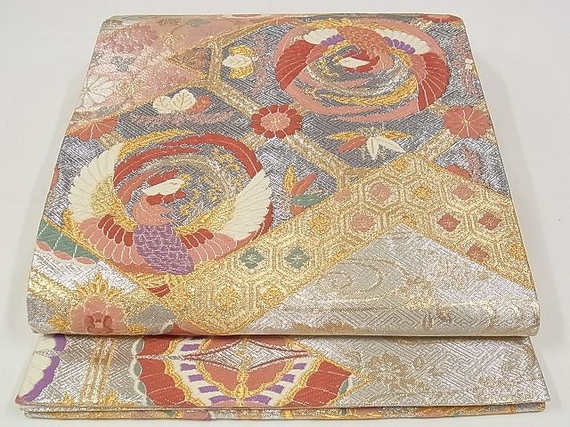 【袋帯】西陣 野々村織物 六通柄 錦織 正絹 吉祥 束熨斗 礼装用 仕立て済み 袋帯 正絹 西陣織 六通柄 未使用 辻梅機業店謹製 仕立て付き 送料無料