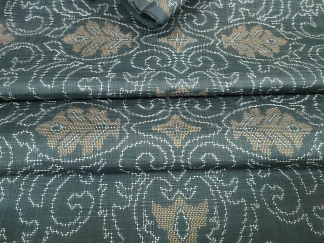 平和屋着物▼紬　解き反物　洋花文　逸品　DAAW8218zzz