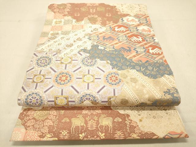 ■■■　サイズ　■■■ 長さ 420cm 幅 30.5cm程 ■■■　商品詳細　■■■ 【正絹】 詳細に関しましては、画像をご確認ください。 大変上質な逸品になります。 お安く出品致しますので、是非この機会にいかがでしょうか？ ■■■　注意事項　■■■ ■モニター発色の具合により色合いが異なる場合がございます。 ■寸法は多少の誤差が生じる場合がございますのでご了承ください。 ■縫込みの長さが左右非対称の場合は短い部分を記載しております。 左右非対称であってもご返品・お値引き等の保証は出来かねますので、ご了承の上ご購入をお願い致します。 ■シミ等のチェックには注意を払っておりますが、見落としがある場合もございますし、個人の見解も様々ですので神経質な方のご購入はお控えください。 ■箪笥に入っておりました着物や帯なので畳みシワや匂いがあるものもございます。 ■お休みは基本的に土日祝となりますが、その他臨時でお休みする場合がございますのでご了承ください。 ■商品の発送は平日のみの発送となります。 ■夜間と土曜、日曜日はお問い合わせの回答が遅れる場合がございます。 ■当店では、お直し、紋入れ、お手入れ等は承っておりません。 ■生地の状態（ヤケ、経年劣化等）によってはサイズ直しが出来ない場合がございます。 その点もどうかご了承のうえ、ご購入をお願いいたします。 ■弊社で取り扱う商品は一点ものにつき、時期や在庫状況に応じて金額が変更となる場合がございます。 ■検針は行っておりません。予めご了承いただきますようお願いいたします。 ■【洗える着物】と記載のある商品におきましては、商品お届け後に洗濯を行ってしまってからのご返品にはご対応しかねます。 念の為、専門店でのお手入れをお願いいたします。 ■着物のサイズ目安は下記を参考ください↓ ＜女性着物＞　お端折り次第で＋5cm　−1cmが着用可能サイズ 　例）身丈170cmの場合、身長160cm〜175cm ＜男性着物＞　身丈＋約25cm〜27cm程が適応身長 　例）身丈155cmの場合、身長180〜182cm