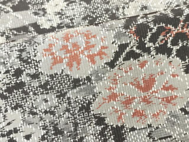 Rakuten - 平和屋着物■上質な紬　流水草花文　正絹　逸品　DABF6446zy