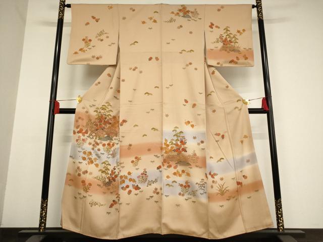 平和屋着物■訪問着 刺繍 花籬文 暈し染め 金彩 正絹 逸品 AAAR4532cg
