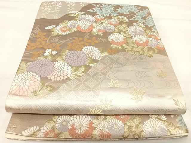 平和屋着物◎六通柄袋帯　唐織　道長花文　金銀糸　正絹　逸品　AABI1003yx