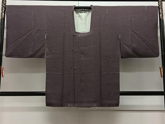 Coat - 平和屋着物∞道行コート　短冊吉祥地紋　古代紫色　ロング丈　正絹　逸品　CAAV5718id