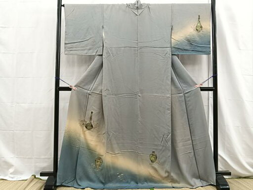 平和屋着物■訪問着 陶器花文 暈し染め 金銀彩 ロング丈 正絹 逸品 BAAQ8142hz 平和屋着物■訪問着 陶器花文 暈し染め 金銀彩 ロング丈 正絹 逸品 BAAQ8142hz