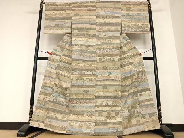 平和屋着物○訪問着 小千谷紬 更紗花唐草文 正絹 逸品 CAAY3024vf