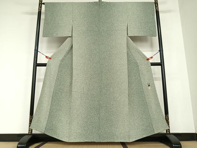 平和屋着物●東京染伝統工芸士 金田昇 小紋 霞文 たたき染め 正絹 逸品 AABB6529zg