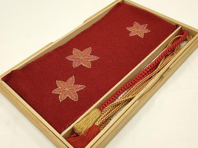 Other - 平和屋本店●和装小物　帯締め・帯揚げセット　振袖用　舞葉文　金糸　金彩　撚り房　逸品　AABC2673ay
