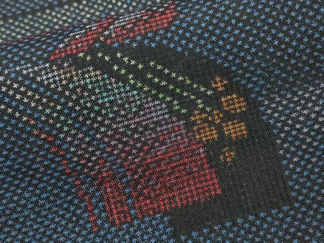 平和屋着物■本場大島紬 7マルキ 吉祥花文 正絹 逸品 CAAN0130ev