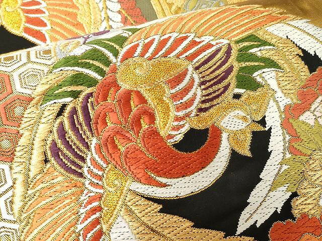 平和屋の平和屋着物●六通柄袋帯 内裏乃四季紋 黒地 金糸 正絹 逸品 CAAX9248yk｜アングル3