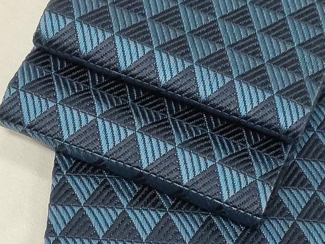 Obi - 平和屋着物●男性　本場筑前博多織　角帯　鱗文　正絹　逸品　CABF6257dy