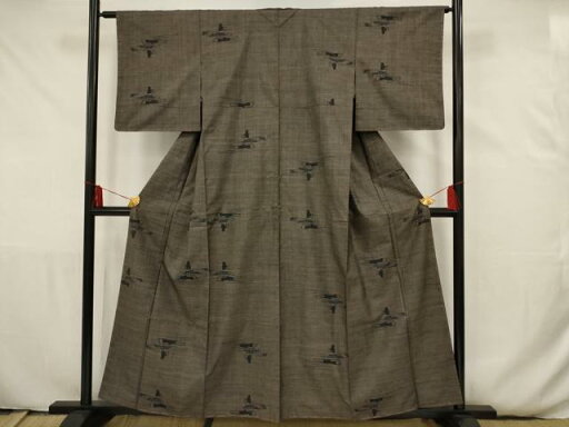 平和屋着物■本場大島紬 泥染め 7マルキ 抽象文 正絹 逸品 AAAR2299ru 平和屋着物■本場大島紬 泥染め 7マルキ 抽象文 正絹 逸品 AAAR2299ru
