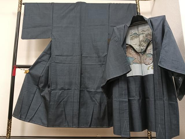 平和屋着物■男性 本場大島紬 アンサンブル 100亀甲 総詰め 正絹 逸品 未使用 AAAS9989ph