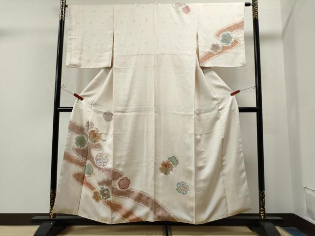 平和屋着物■訪問着 刺繍 道長草花文 正絹 逸品 CAAN1757yc