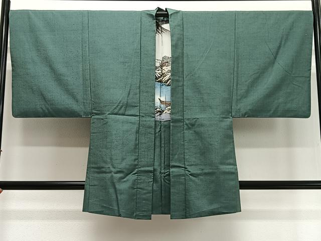 Uramono - 平和屋着物∞男性　羽織　紬地　霞文　正絹　逸品　CABD4660ua