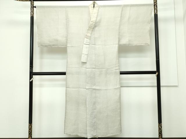 平和屋着物■極上 男性 夏物 長襦袢 無双仕立て 絽 白橡色 麻 逸品 未使用 CZAA2985s5