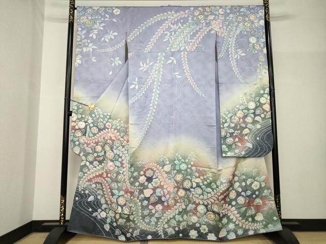 楽天市場】辻が花振袖 銀通し生地の通販
