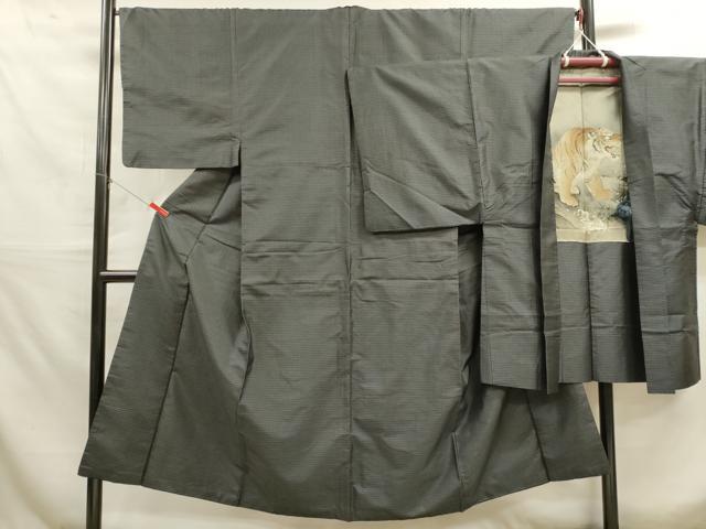 平和屋着物■男性 本場大島紬 アンサンブル 格子 正絹 逸品 DAAM2622tw